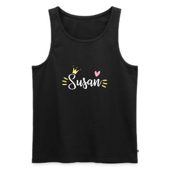 Susan Name Krone - Männer Premium Bio Tank Top - Schwarz - Vorne - AI Model Male 178 light (178cm)