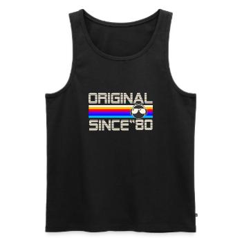 Since 80 - Débardeur bio Premium Homme - noir - Devant - Michal (187cm)