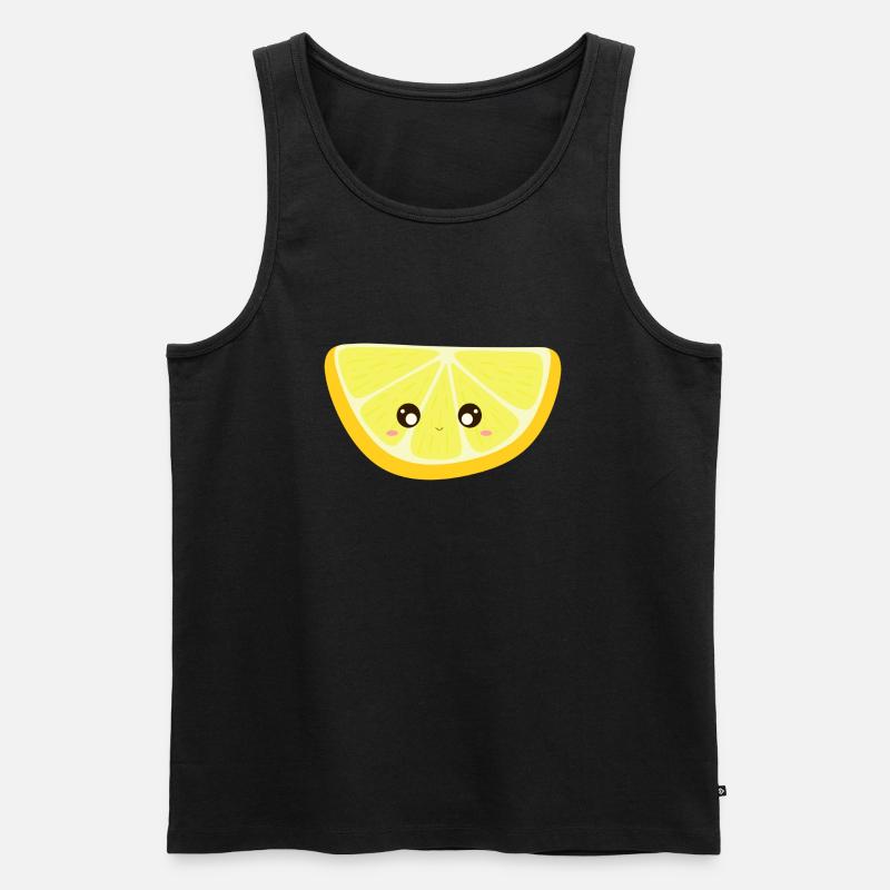 kawaii zitrone - Männer Premium Bio Tank Top - Schwarz