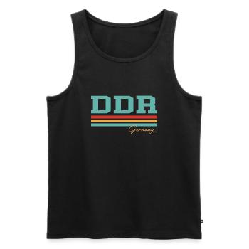 RDA Allemagne de l’Est - Débardeur bio Premium Homme - noir - Devant - AI Model Male 178 light (178cm)