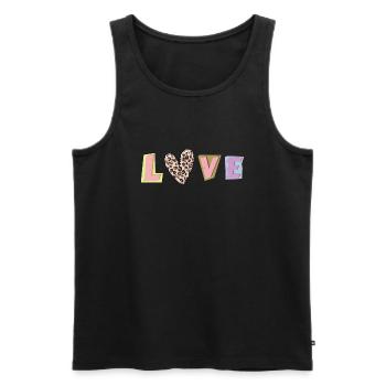 love leopard - Männer Premium Bio Tank Top - Schwarz - Vorne - AI Model Male 178 light (178cm)