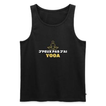 T-shirt Je peux pas yoga - Débardeur bio Premium Homme - noir - Devant - AI Model Male 178 light (178cm)
