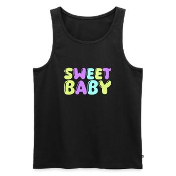 sweet baby - Männer Premium Bio Tank Top - Schwarz - Vorne - AI Model Male 178 light (178cm)