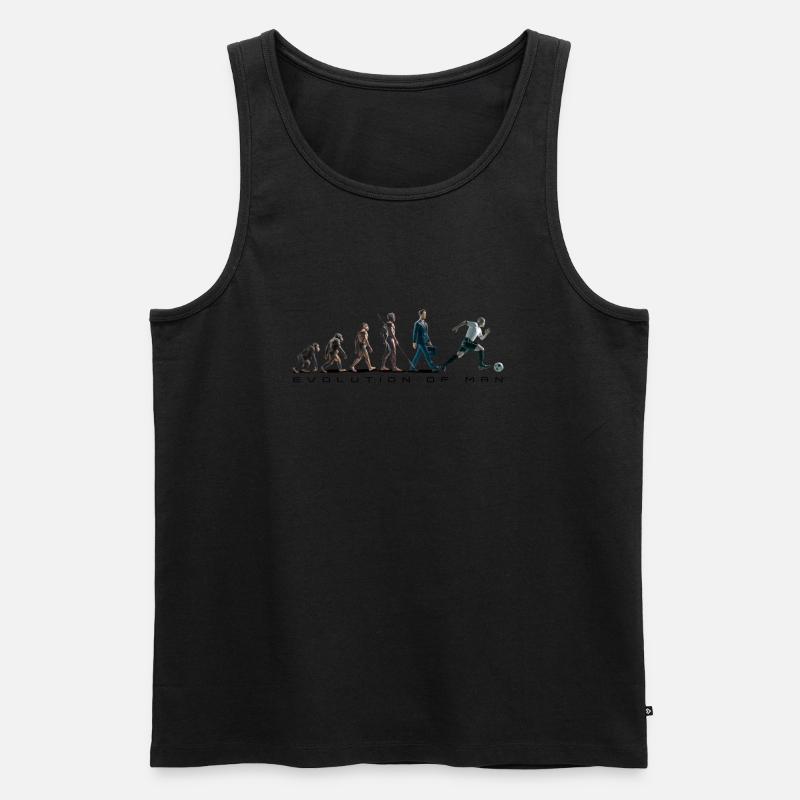 Evolution Fussball Zeichenfläche 1 - Männer Premium Bio Tank Top - Schwarz