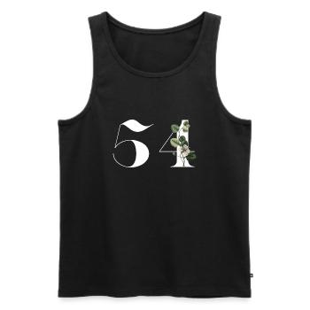 Nummer 54 Blumengrün - 54. Blumenjubiläum - Männer Premium Bio Tank Top - Schwarz - Vorne - Michal (187cm)
