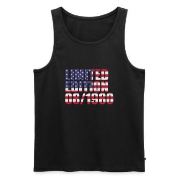 44th Birthday Limited Edition 08/1980 - Men's Premium Organic Tank Top - black - Front - Michal (187cm)