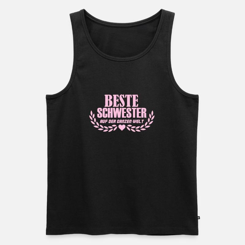 beste schwester 002 - Männer Premium Bio Tank Top - Schwarz