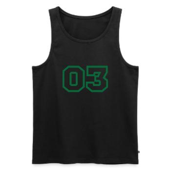 Nummer 3 grüner Sport - Männer Premium Bio Tank Top - Schwarz - Vorne - Michal (187cm)