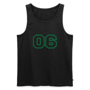 Number 6 green sport - Men's Premium Organic Tank Top - black - Front - Michal (187cm)