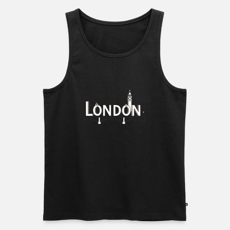 London Skyline Geschenkidee - Männer Premium Bio Tank Top - Schwarz