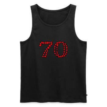70. 70 YEARS. 70th ANNIVERSARY. 70 YEARS ANNIVERSARY. - Men's Premium Organic Tank Top - black - Front - Michal (187cm)