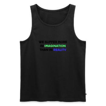 We suffer more in imagination than in reality - Men's Premium Organic Tank Top - black - Front - AI Model Male 178 light (178cm)