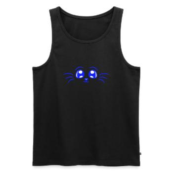 Pretty Cat Looking Happy Cheerful Smiling - Men's Premium Organic Tank Top - black - Front - Michal (187cm)