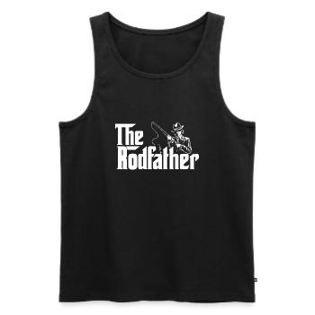 The Rodfather Funny Fishing Father's Day Quote - Men's Premium Organic Tank Top - black - Front - Michal (187cm)