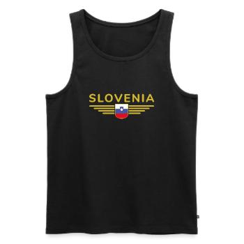 Stylish Slovenia design - Men's Premium Organic Tank Top - black - Front - AI Model Male 178 light (178cm)