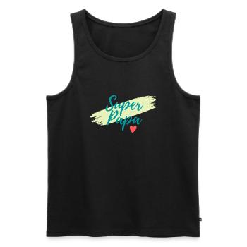 Super-Papa - Männer Premium Bio Tank Top - Schwarz - Vorne - AI Model Male 178 light (178cm)