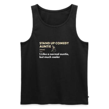 Comédien Tante Définition Comédie Stand Up - Débardeur bio Premium Homme - noir - Devant - Michal (187cm)