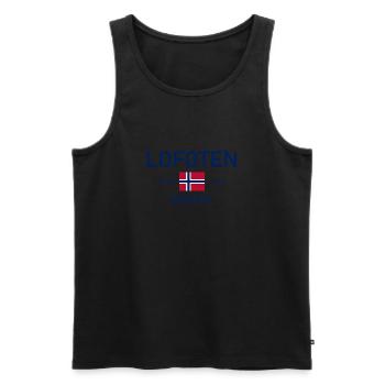 Lofoten - Norway - Coordinates - Flag - Men's Premium Organic Tank Top - black - Front - AI Model Male 178 light (178cm)