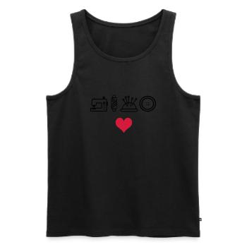 Nähen - Männer Premium Bio Tank Top - Schwarz - Vorne - AI Model Male 178 light (178cm)