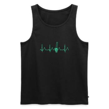 HEARTBEAT CHAINSAW ECG WOODWORKER CHAINSAW - Men's Premium Organic Tank Top - black - Front - AI Model Male 178 light (178cm)