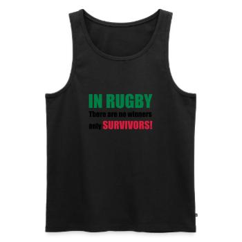 rugby - Men's Premium Organic Tank Top - black - Front - AI Model Male 178 light (178cm)