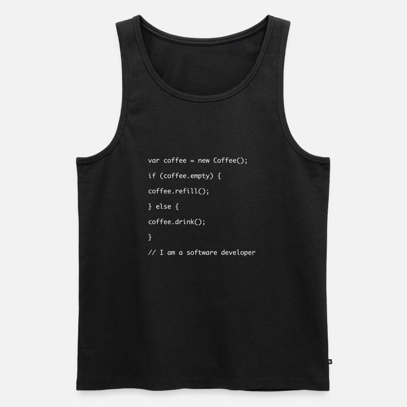 Coffee refill Javascript code - Men's Premium Organic Tank Top - black