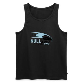 0202 - 10cm x 6cm - Männer Premium Bio Tank Top - Schwarz - Vorne - Michal (187cm)