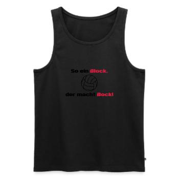 Thus, a block - Men's Premium Organic Tank Top - black - Front - AI Model Male 178 light (178cm)