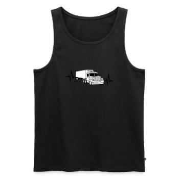 herzschlag puls frequenz lkw truck lastwagen fernf - Männer Premium Bio Tank Top - Schwarz - Vorne - Michal (187cm)