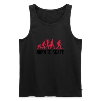 text born to skate evolution brett skater skateboa - Männer Premium Bio Tank Top - Schwarz - Vorne - AI Model Male 178 light (178cm)