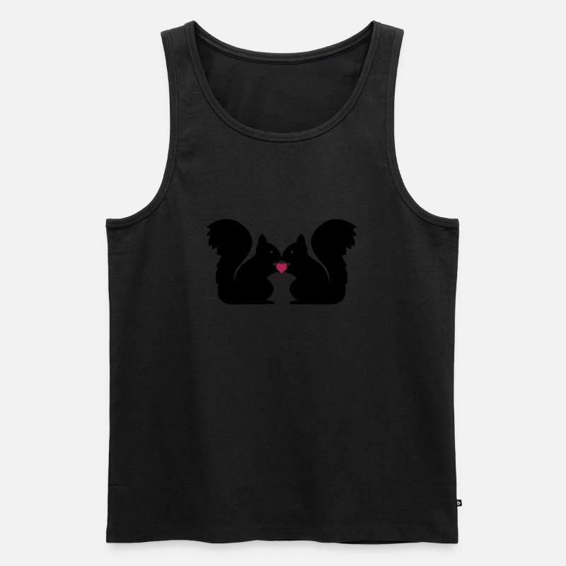 Eichhörnchen Herz Liebe - Männer Premium Bio Tank Top - Schwarz
