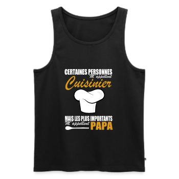 Küchenhemd • Papa • Kochgeschenk - Männer Premium Bio Tank Top - Schwarz - Vorne - AI Model Male 178 light (178cm)
