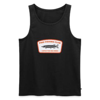 Cadeau rétro d'ange de club de pêche de brochet cool - Débardeur bio Premium Homme - noir - Devant - Michal (187cm)