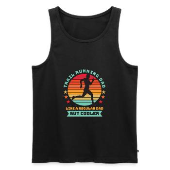 Trail Running Dad - Regulärer Vater aber cooler Schwarz B - Männer Premium Bio Tank Top - Schwarz - Vorne - AI Model Male 178 light (178cm)