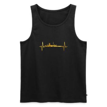 München Skyline Herzschlag - Männer Premium Bio Tank Top - Schwarz - Vorne - AI Model Male 178 light (178cm)