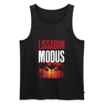 Lisbon Mode - Men's Premium Organic Tank Top - black - Front - AI Model Male 178 light (178cm)