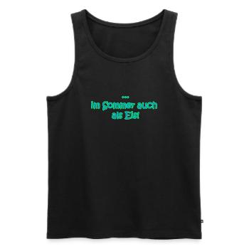 ... im Sommer auch als Ein! - Männer Premium Bio Tank Top - Schwarz - Vorne - Michal (187cm)
