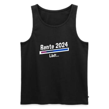 Rente 2024 Lädt... Rente 2024 - Männer Premium Bio Tank Top - Schwarz - Vorne - AI Model Male 178 light (178cm)