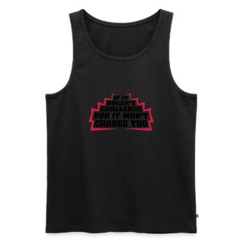 Workout Fitness Motivation Quote - Men's Premium Organic Tank Top - black - Front - Michal (187cm)