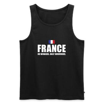 France Pas de vainqueurs seulement des survivants France Rugby - Débardeur bio Premium Homme - noir - Devant - Michal (187cm)