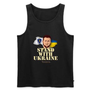 Ukraine Massachusetts Selenskyj T-Shirt Design - Männer Premium Bio Tank Top - Schwarz - Vorne - AI Model Male 178 light (178cm)