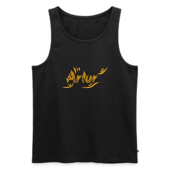 Geschenkidee Artur - Männer Premium Bio Tank Top - Schwarz - Vorne - AI Model Male 178 light (178cm)