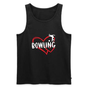 Sport Heart Bowling - Männer Premium Bio Tank Top - Schwarz - Vorne - AI Model Male 178 light (178cm)