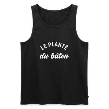 Le planté du bâton - Débardeur bio Premium Homme - noir - Devant - AI Model Male 178 light (178cm)