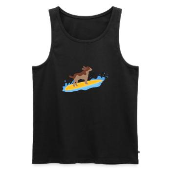 dog surfing - Men's Premium Organic Tank Top - black - Front - AI Model Male 178 light (178cm)