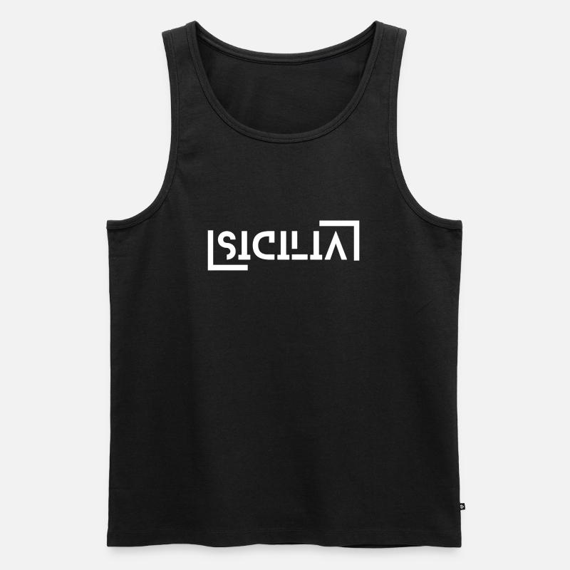 Sicilia - Männer Premium Bio Tank Top - Schwarz