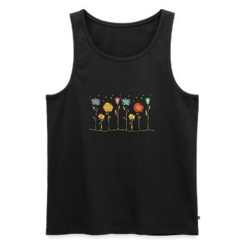 Fleur - Débardeur bio Premium Homme - noir - Devant - Michal (187cm)