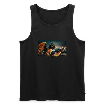 Gargoyle mit einem bösen Lächeln Monster dunkler Horror - Männer Premium Bio Tank Top - Schwarz - Vorne - AI Model Male 178 light (178cm)