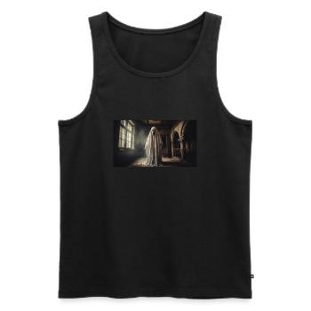 fantôme maléfique dans une vieille maison monstre horreur sombre - Débardeur bio Premium Homme - noir - Devant - Michal (187cm)