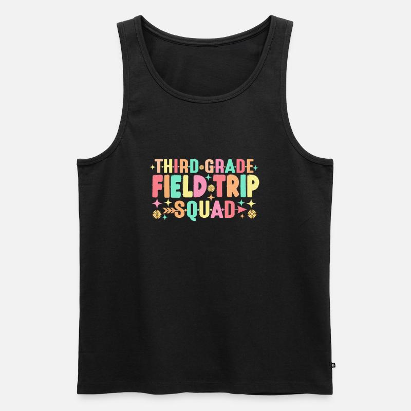 Lehrerschüler Dritte 3. Klasse Exkursionstruppe - Männer Premium Bio Tank Top - Schwarz